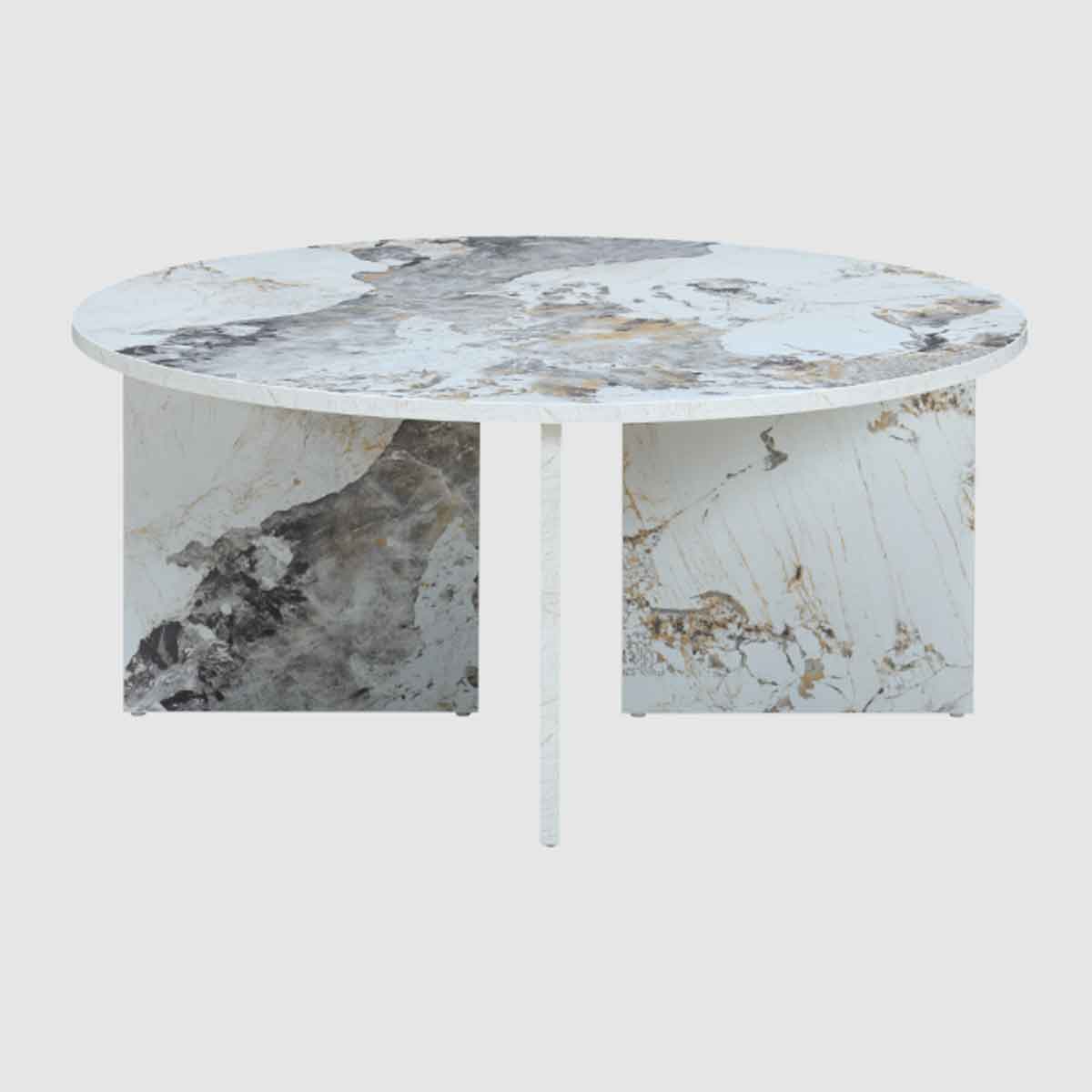 Wooden Coffee Table 80cm Wide Round - Aura