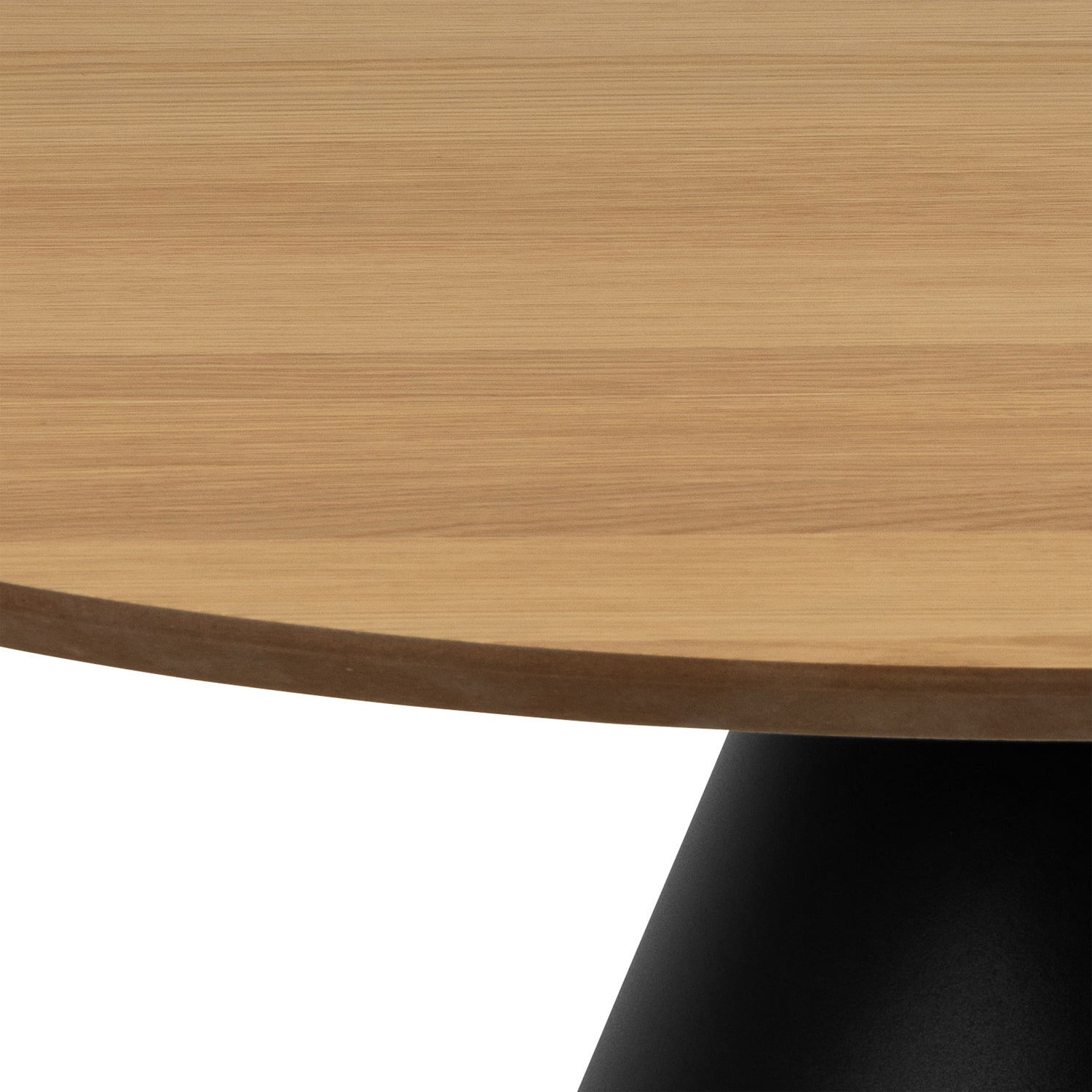 Wooden Coffee Table 85cm Wide Round With Oak Top - Soli