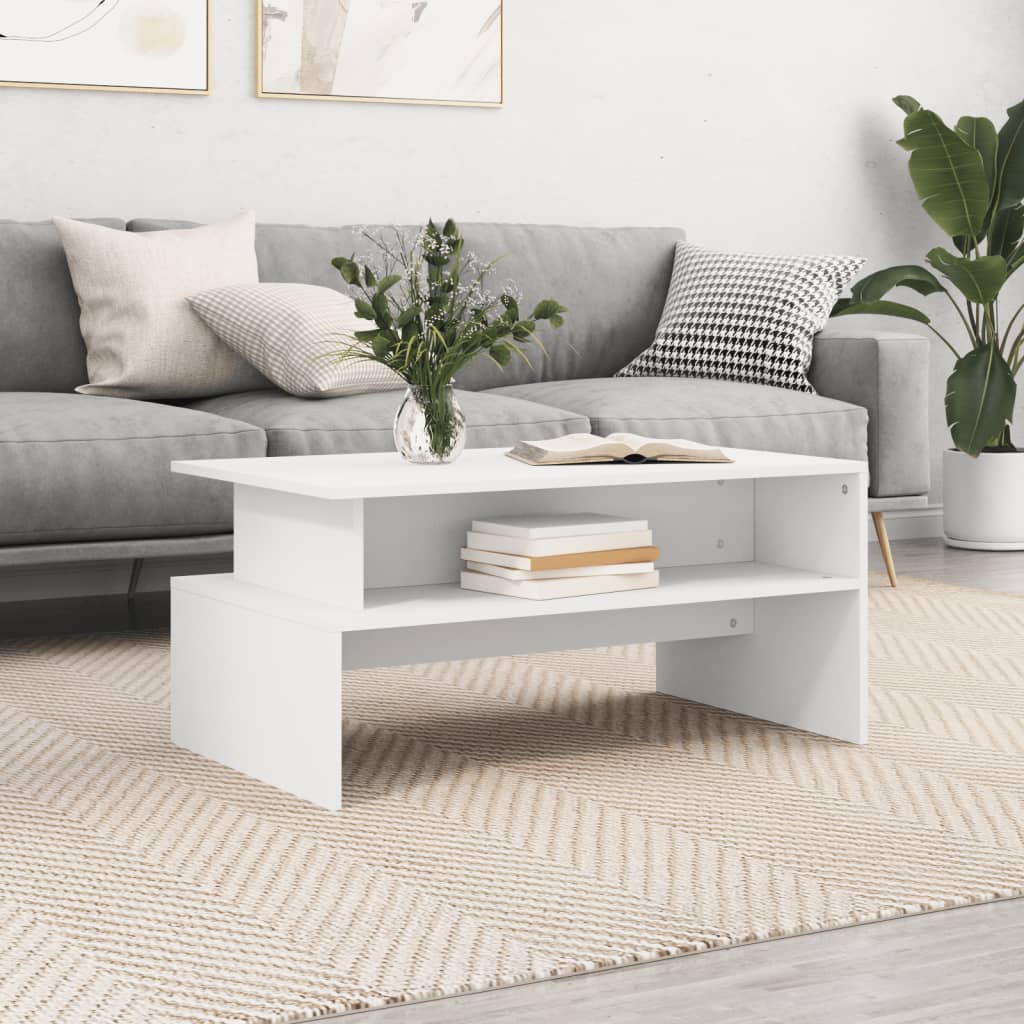 Wooden Coffee Table 90cm Wide With Shelf - Vantage Home