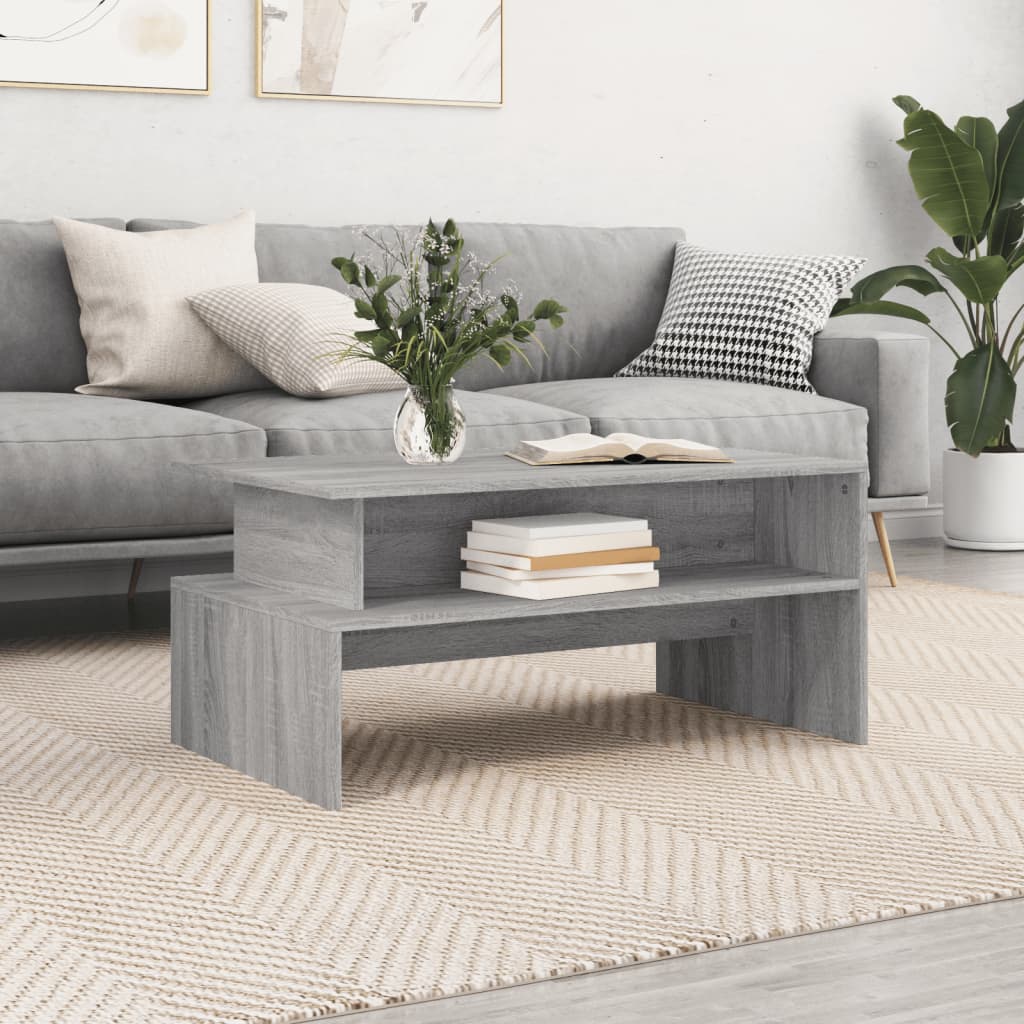 Wooden Coffee Table 90cm Wide With Shelf - Vantage Home