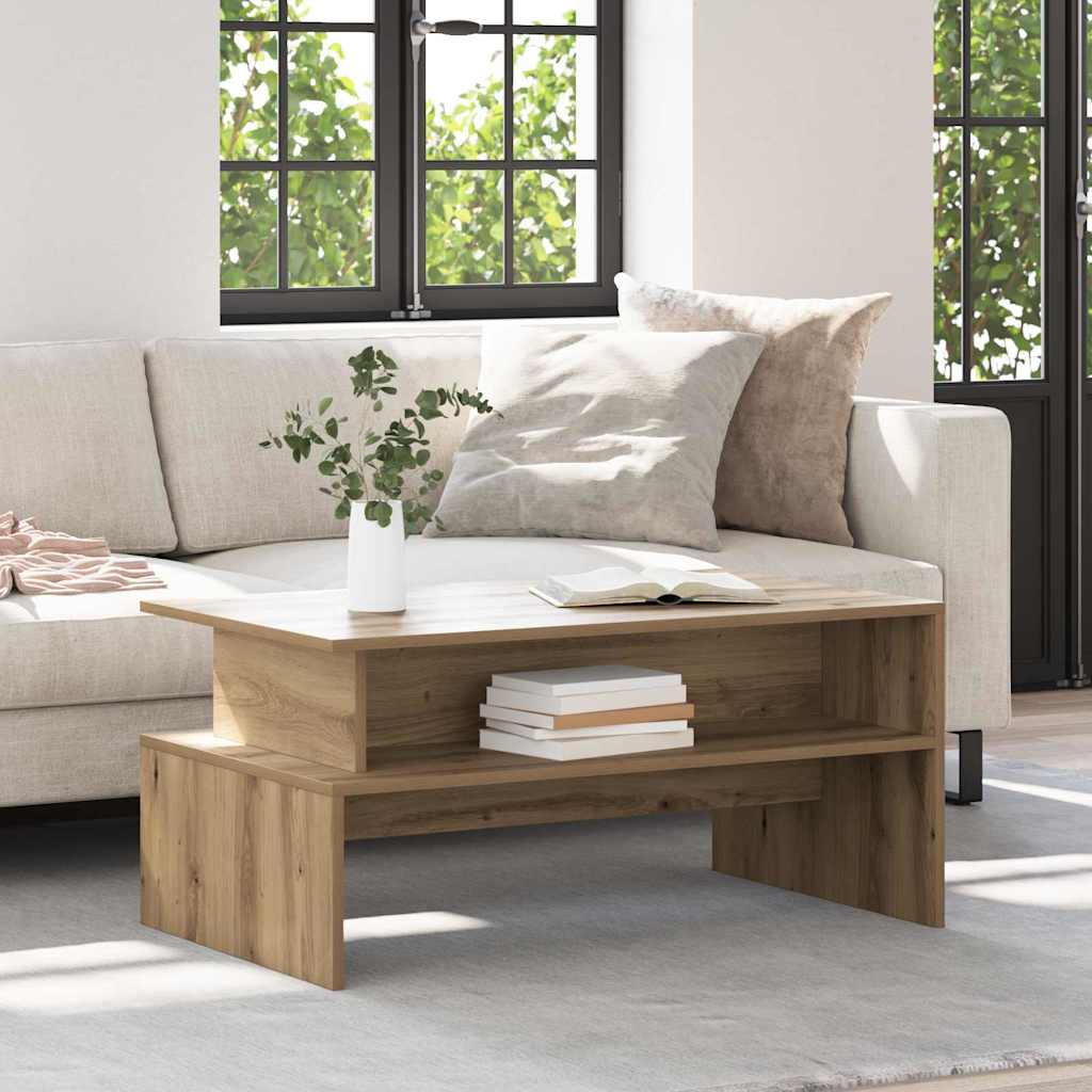 Wooden Coffee Table 90cm Wide With Shelf - Vantage Home