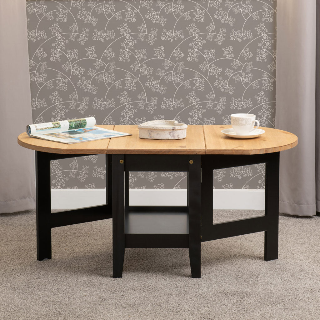 Wooden Coffee Table Drop Leaf - Santos