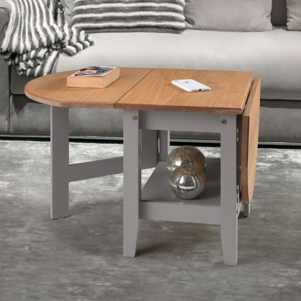 Wooden Coffee Table Drop Leaf - Santos