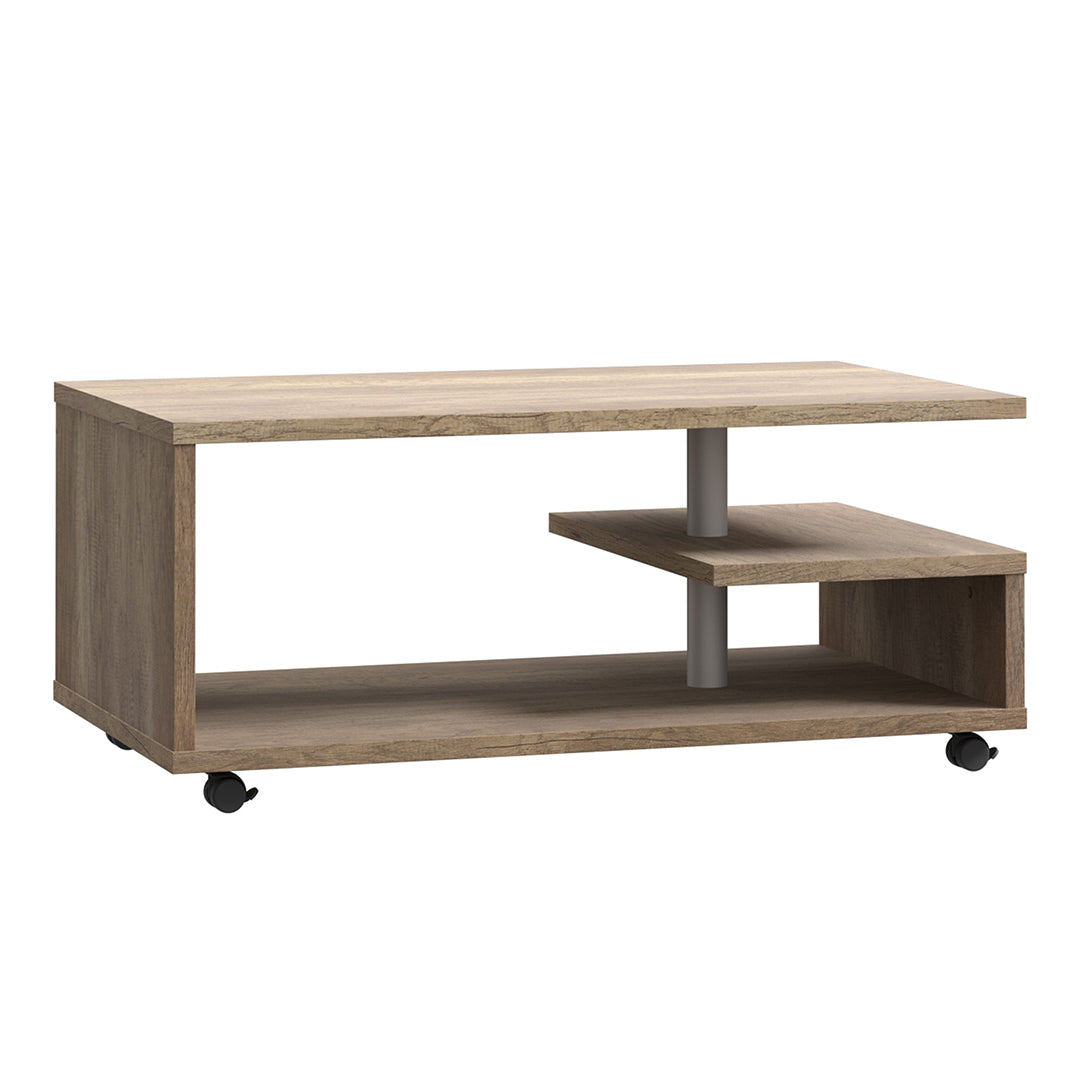 Wooden Coffee Table Rectangular With Lockable Wheels - Bailey
