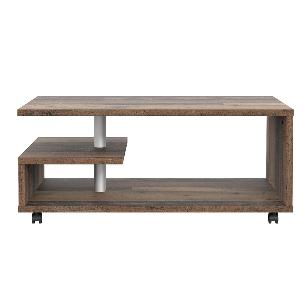Wooden Coffee Table Rectangular With Lockable Wheels - Bailey