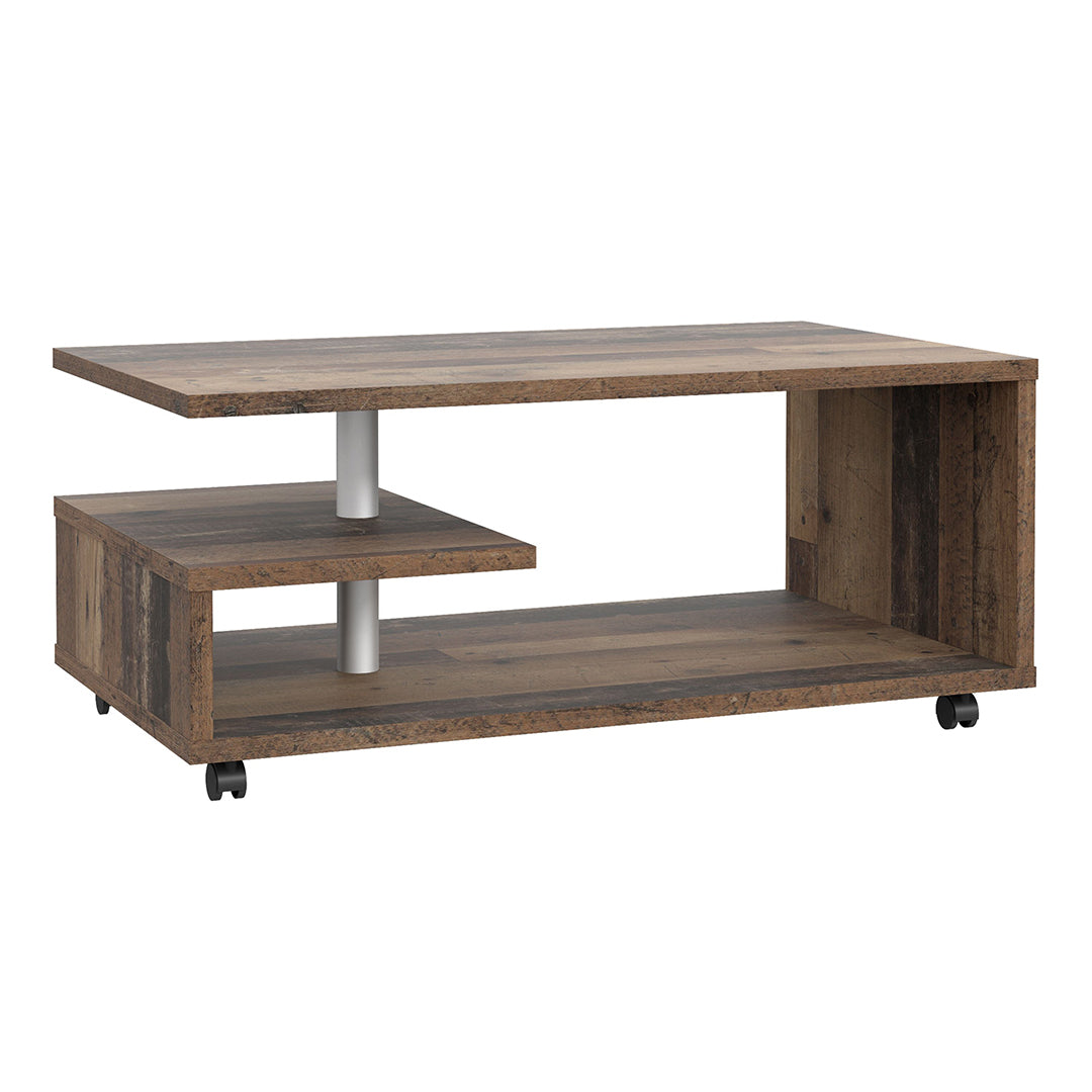 Wooden Coffee Table Rectangular With Lockable Wheels - Bailey