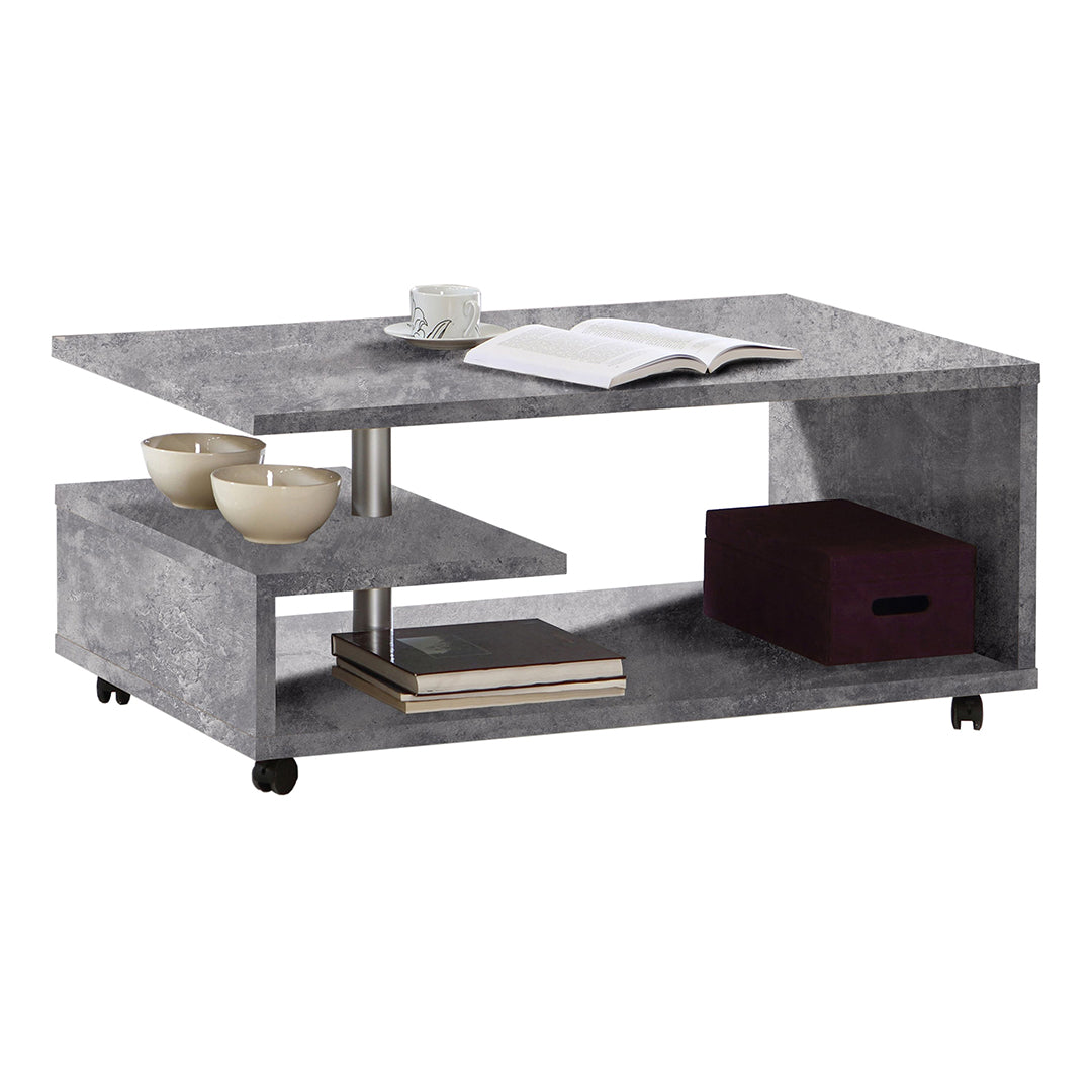 Wooden Coffee Table Rectangular With Lockable Wheels - Bailey