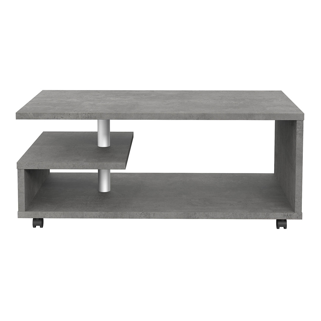 Wooden Coffee Table Rectangular With Lockable Wheels - Bailey