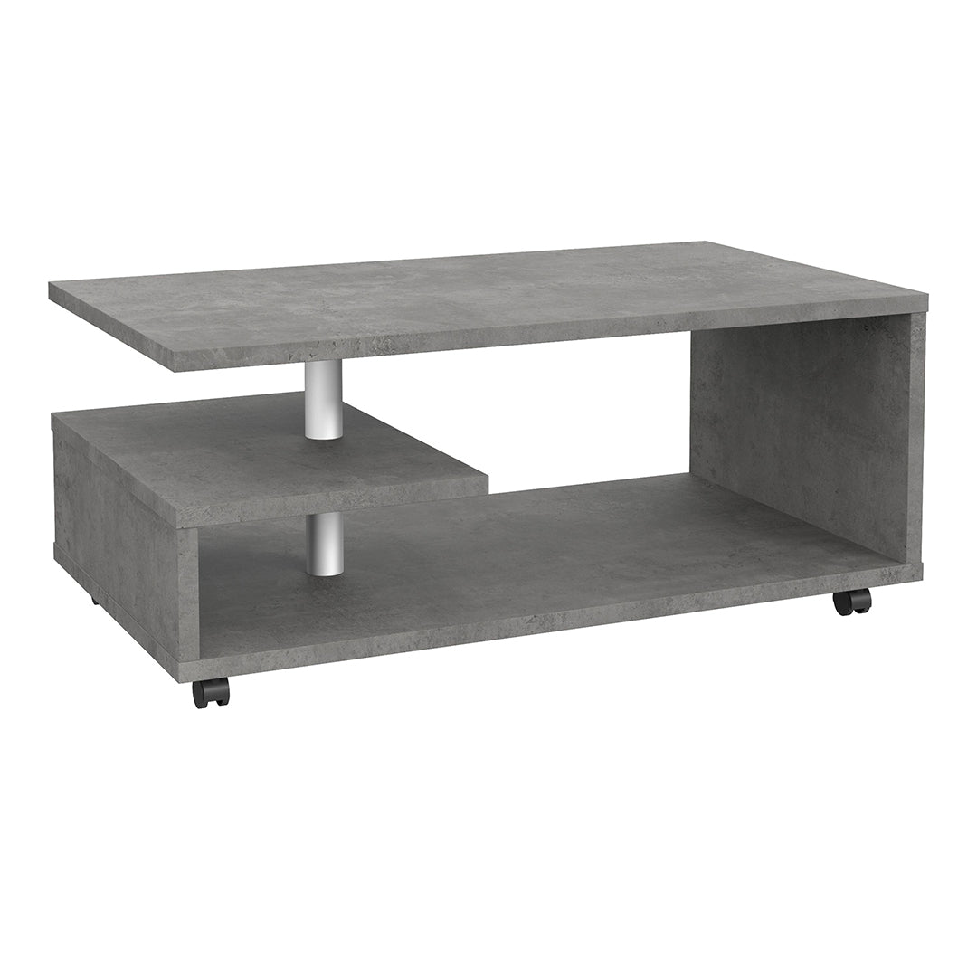 Wooden Coffee Table Rectangular With Lockable Wheels - Bailey
