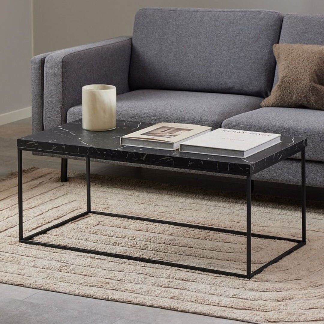 Wooden Coffee Table Rectangular in Marble Effect - Barossa