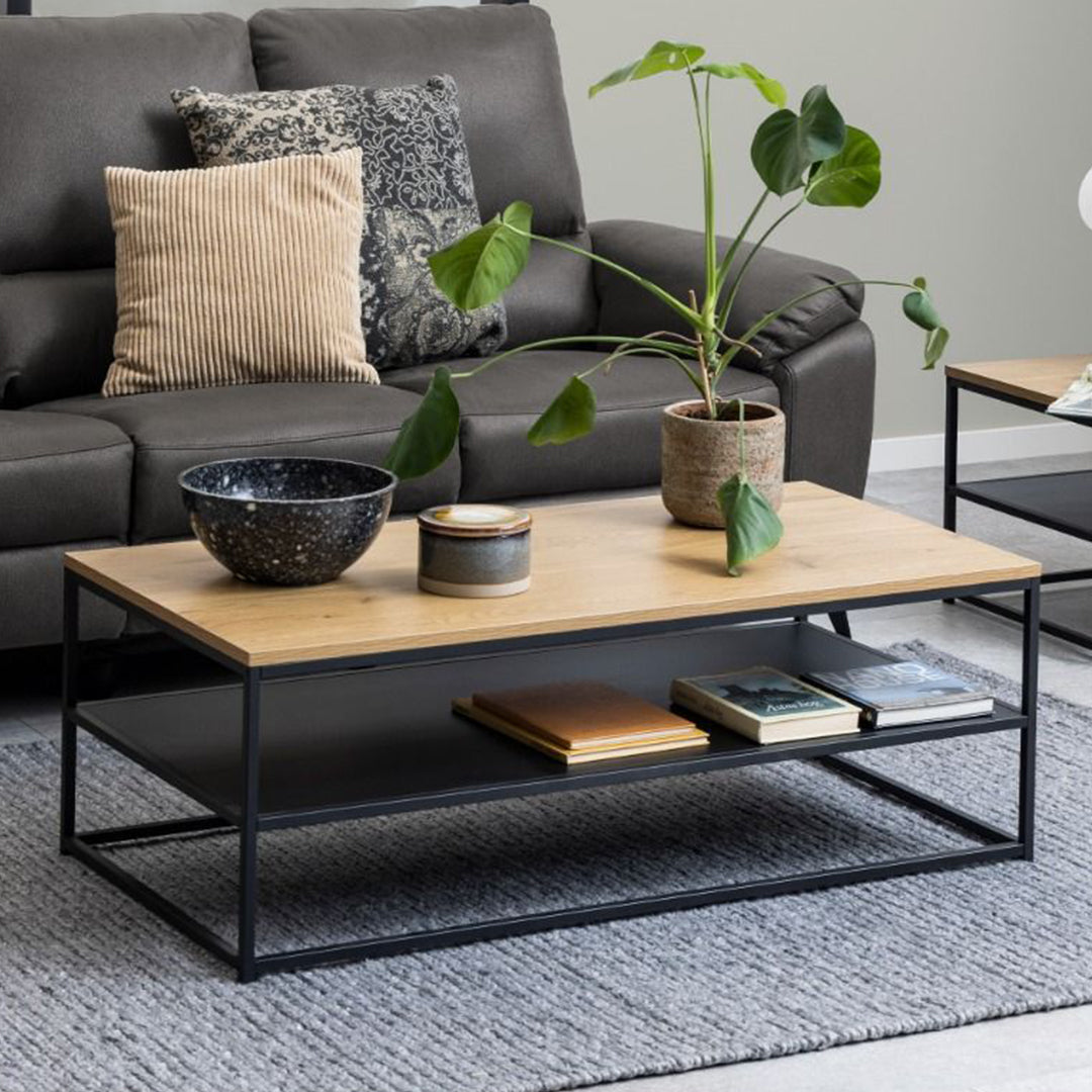 Wooden Coffee Table Rectangular With Open Shelf - Gila
