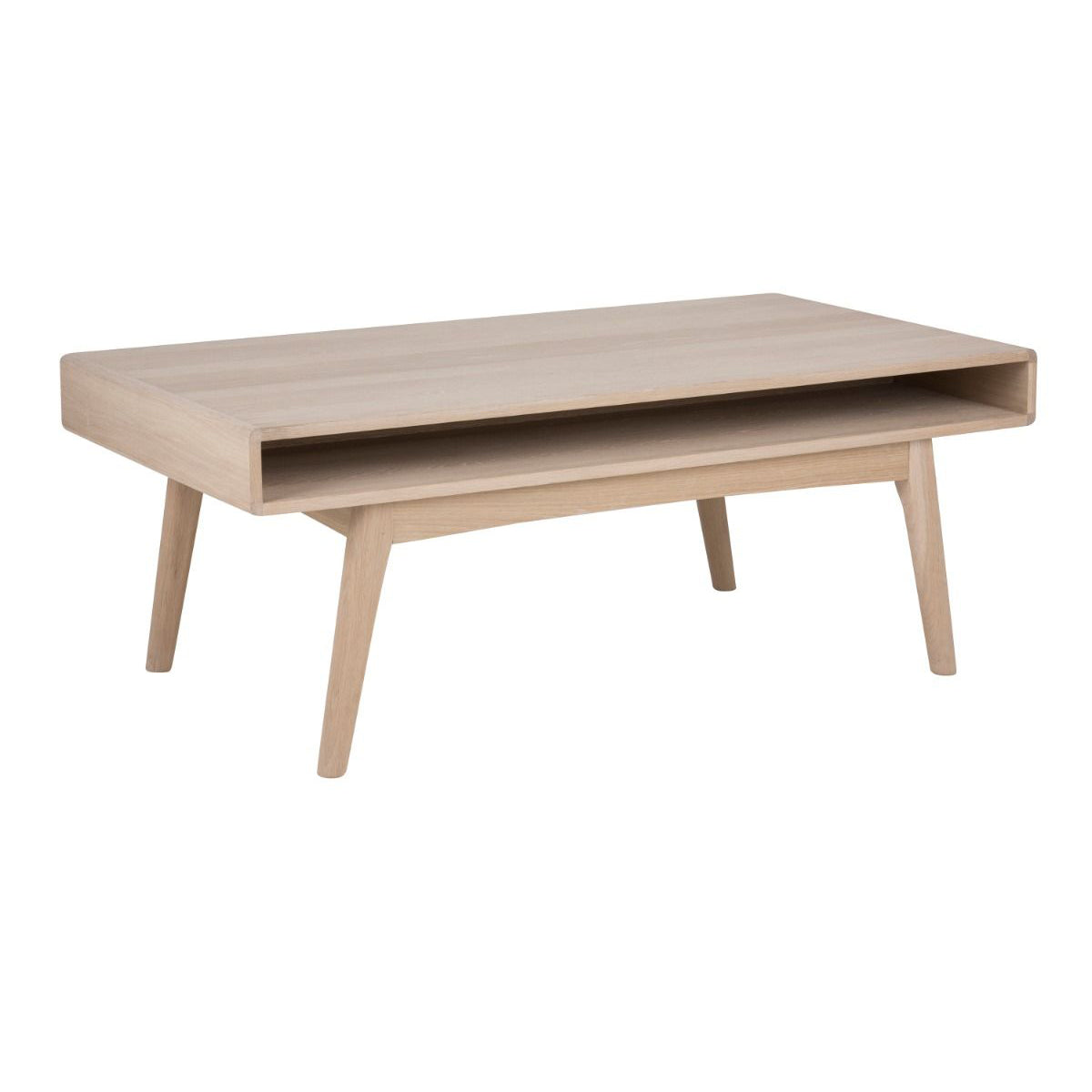 Wooden Coffee Table Rectangular With Open Shelf - Marte