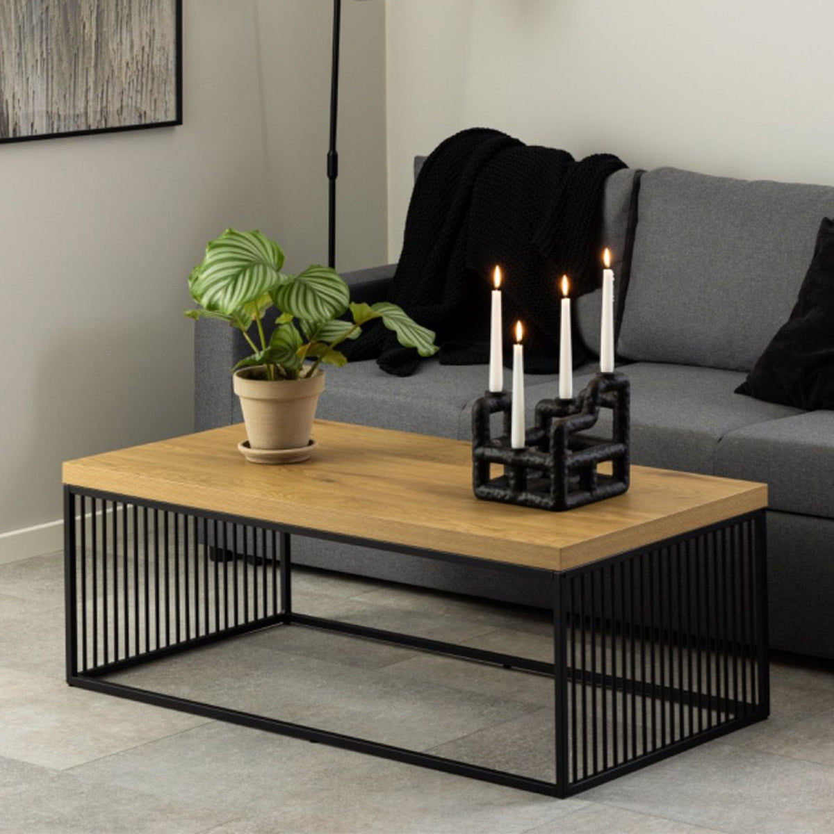 Wooden Coffee Table Rectangular - Strington