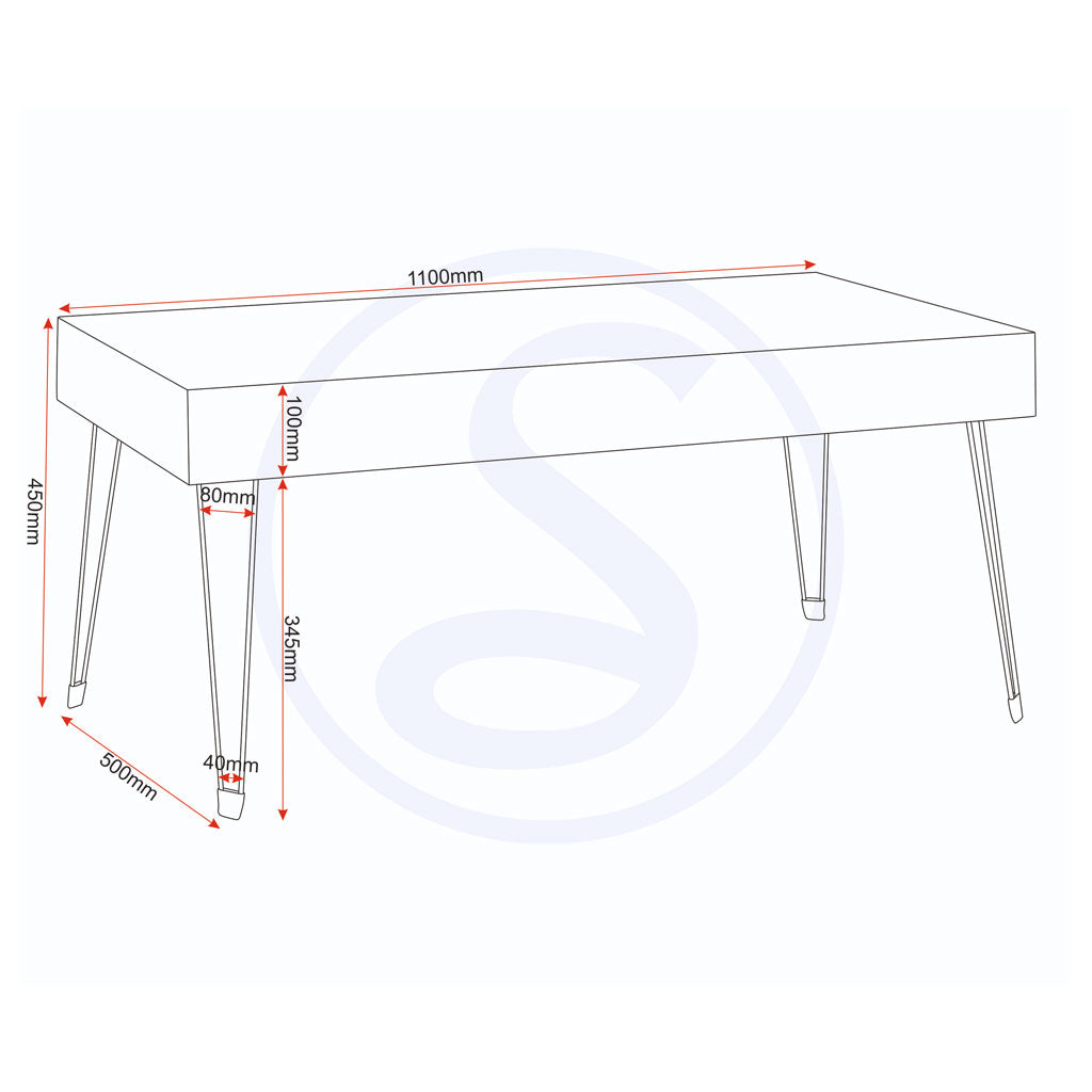 Wooden Coffee Table Rectangular - Troy