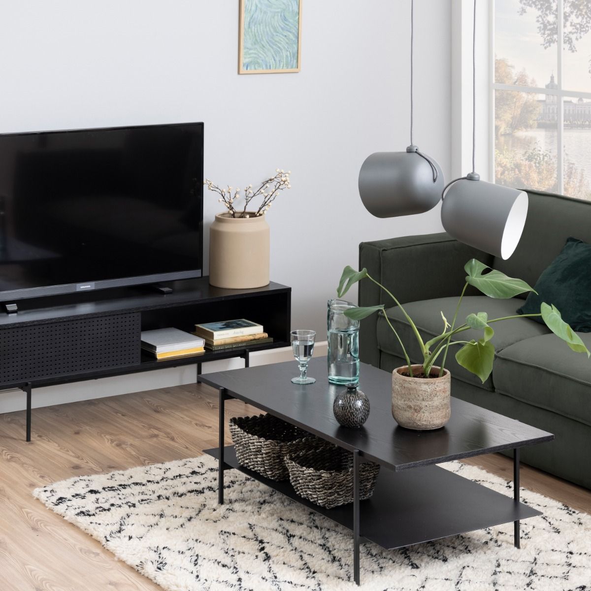 Wooden Coffee Table Rectangular With Undershelf - Angus