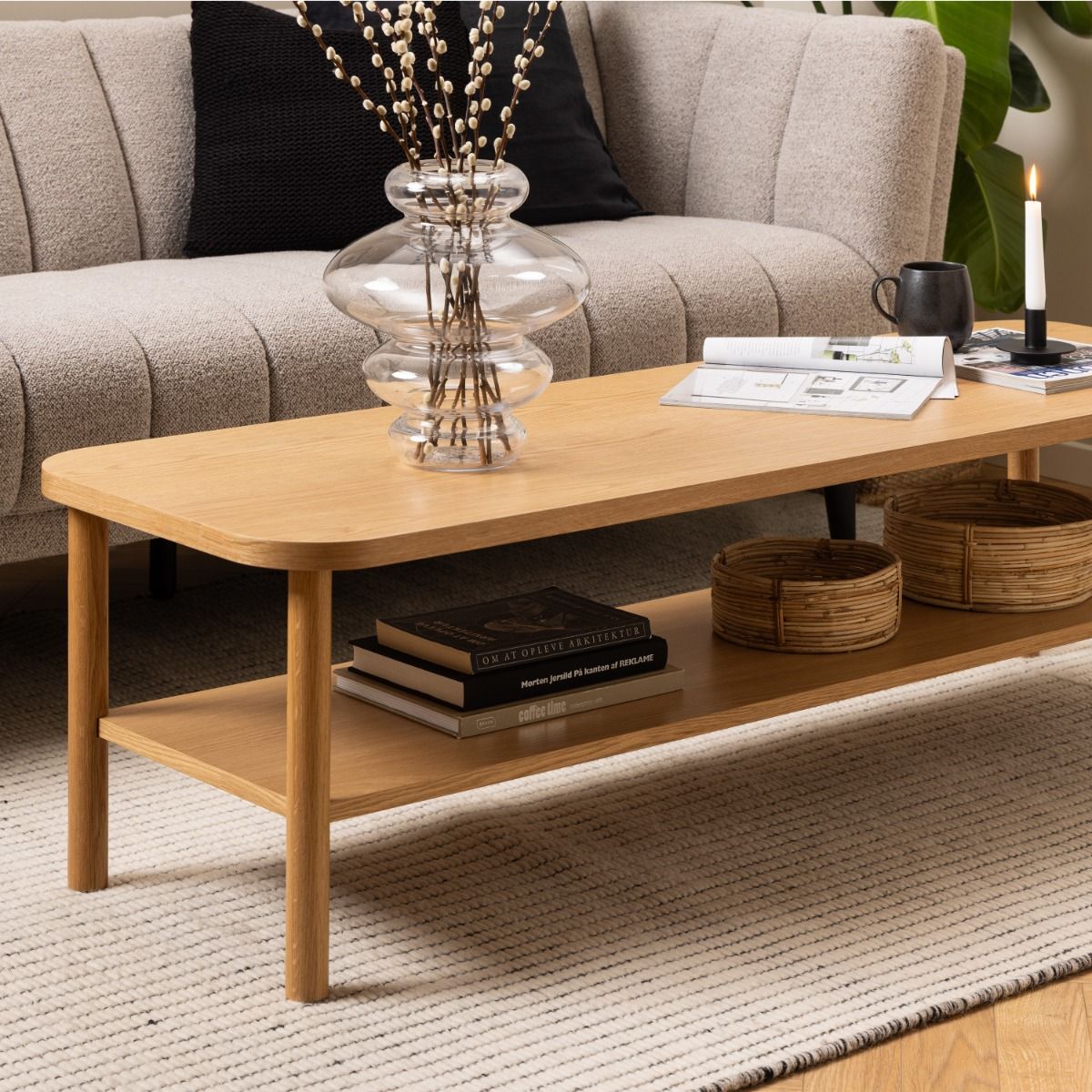 Wooden Coffee Table Rectangular With Undershelf - Banbury