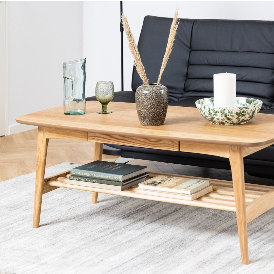 Wooden Coffee Table Rectangular With 1 Drawer - Emma