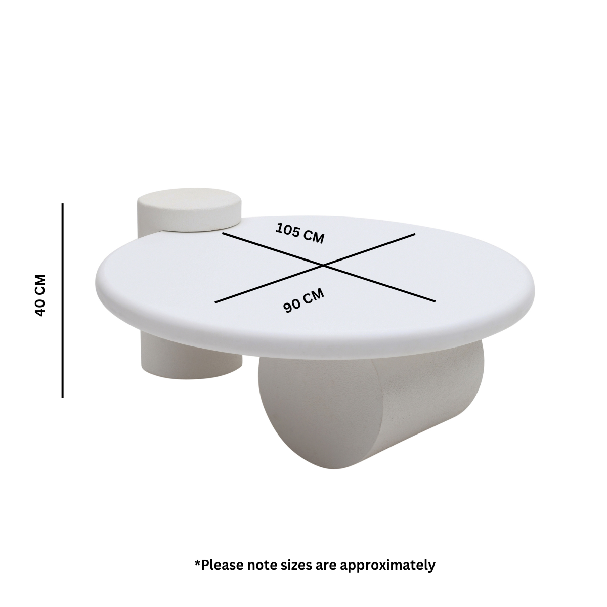 Wooden Coffee Table Round Abstract Design - Geo