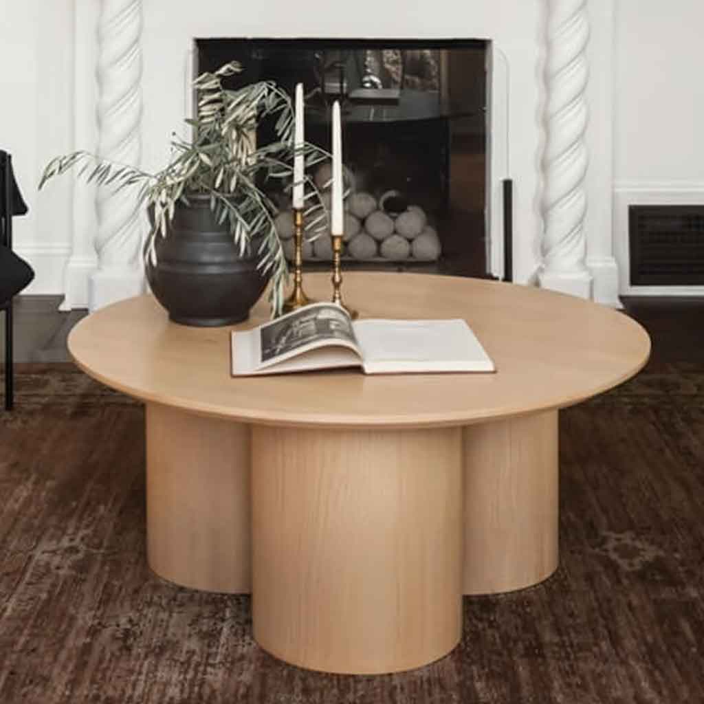 Wooden Coffee Table Round - Lane