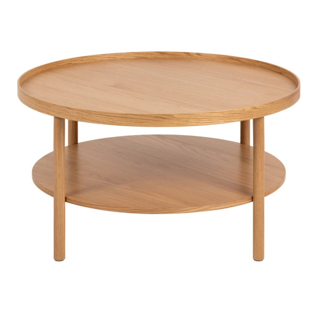 Wooden Coffee Table Round With Undershelf - Banbury