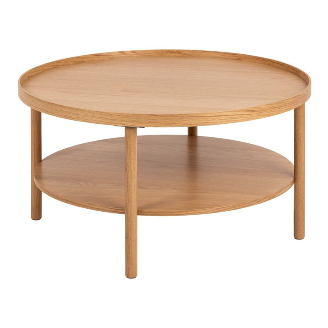 Wooden Coffee Table Round With Undershelf - Banbury