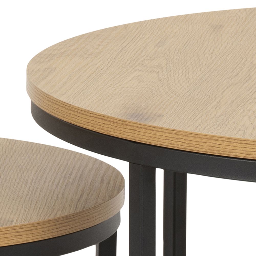 Wooden Coffee Table Set Of 2 Round - Spiro