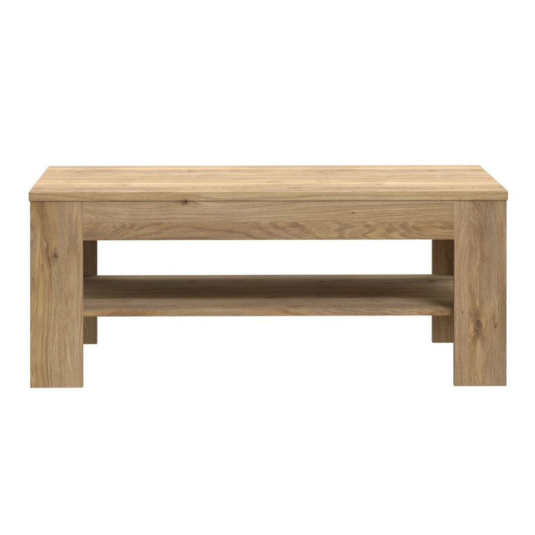 Wooden Coffee Table With Shelf Rectangular - Grafton