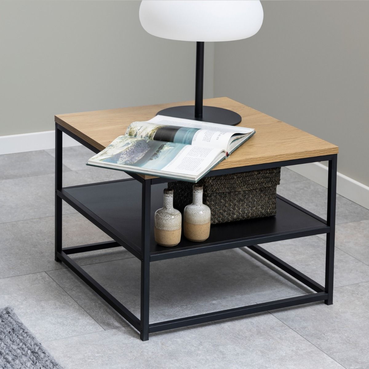 Wooden Coffee Table Square With Open Shelf - Gila