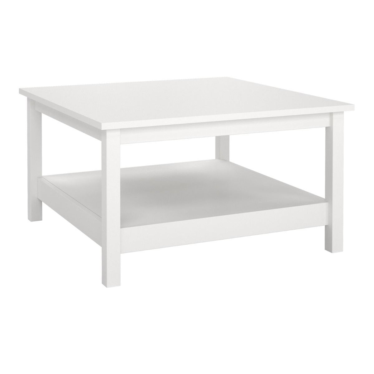 Wooden Coffee Table Square With Under Shelf - Madrid