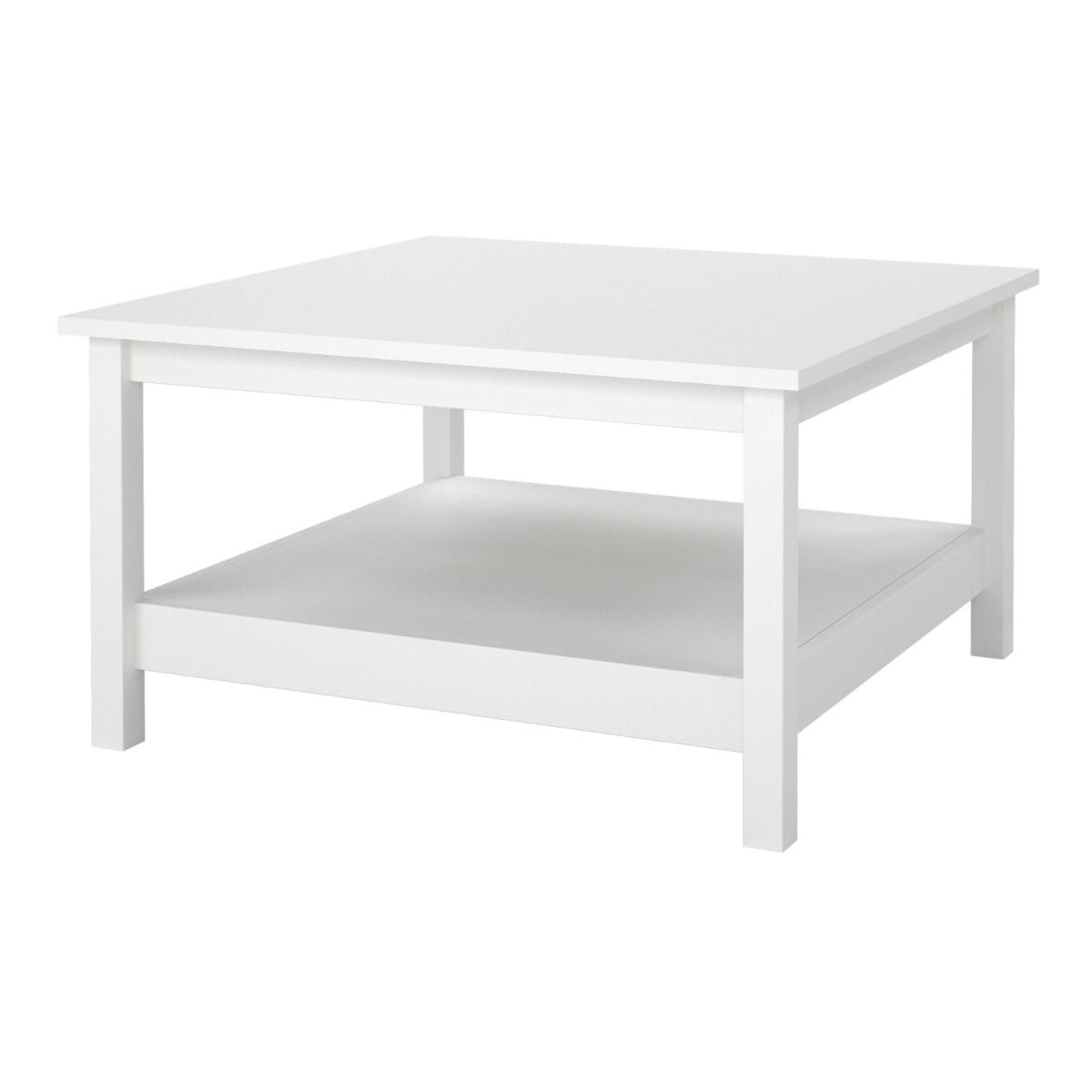 Wooden Coffee Table Square With Under Shelf - Madrid