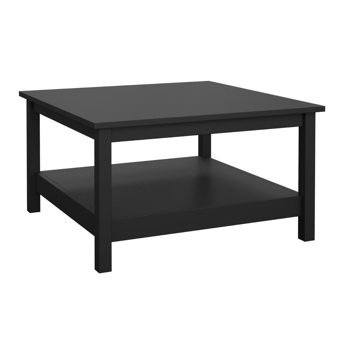 Wooden Coffee Table Square With Under Shelf - Madrid