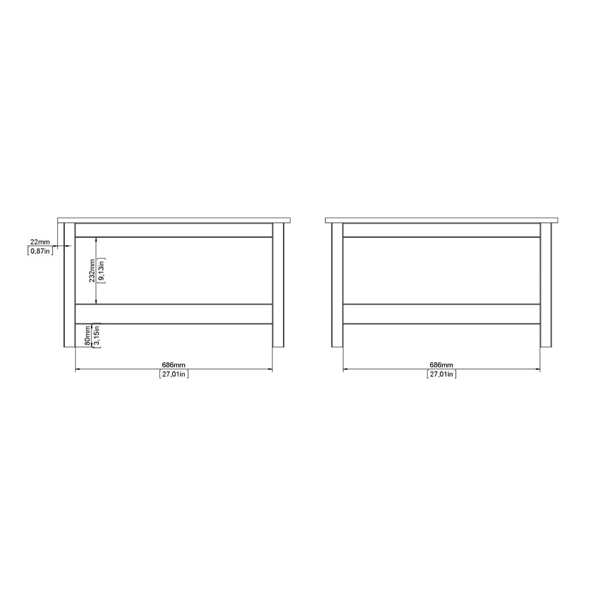 Wooden Coffee Table Square With Under Shelf - Madrid