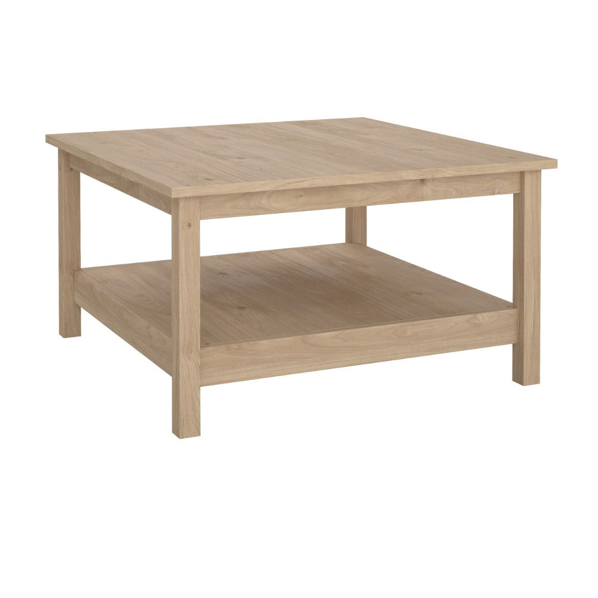 Wooden Coffee Table Square With Under Shelf - Madrid