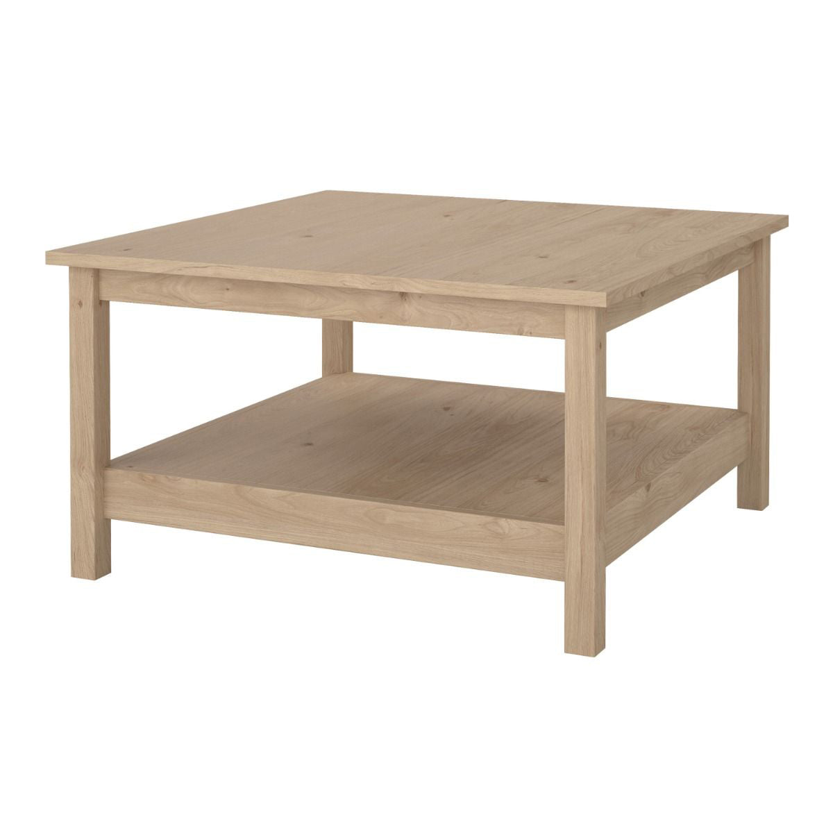 Wooden Coffee Table Square With Under Shelf - Madrid