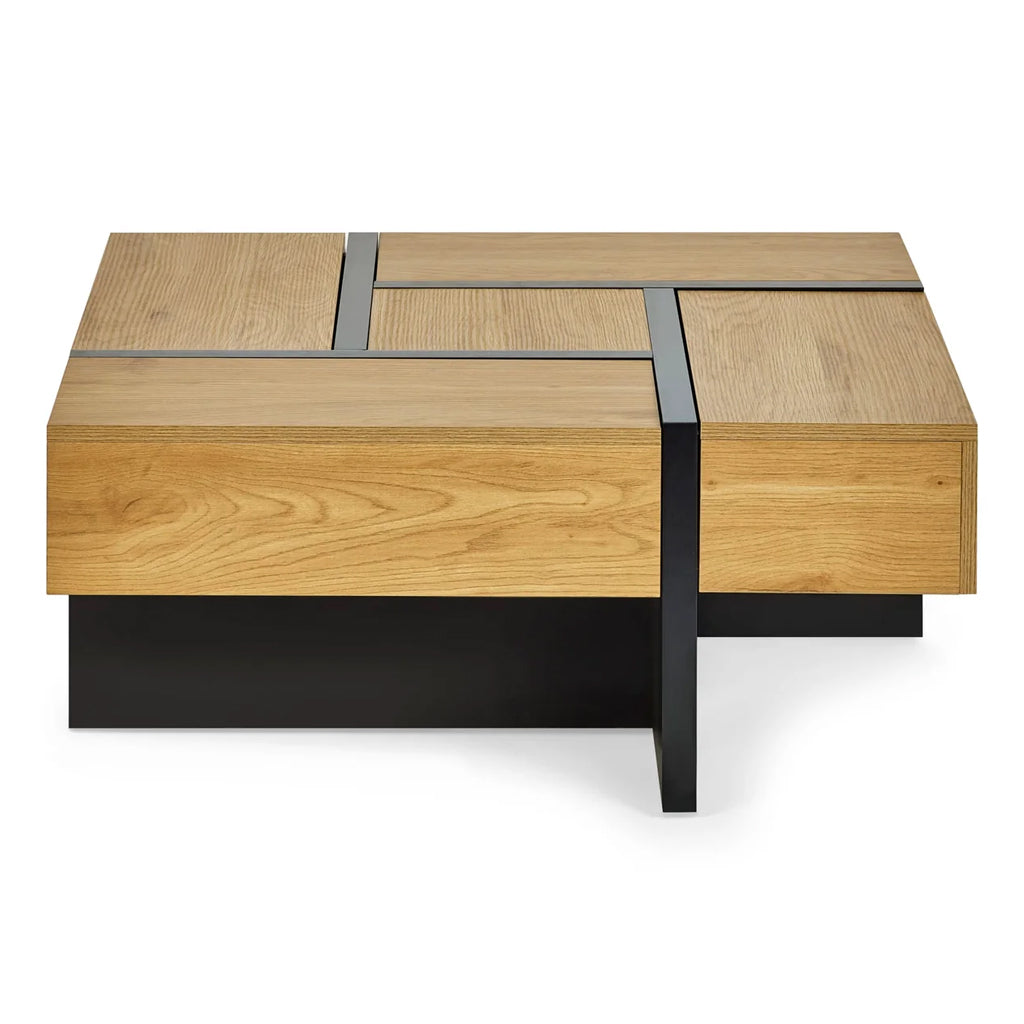 Wooden Coffee Table With Storage Square - Tahoe