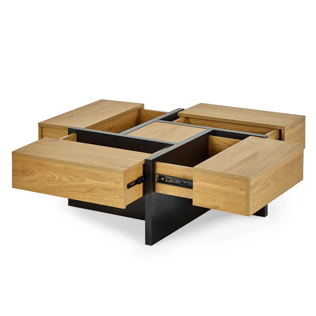 Wooden Coffee Table With Storage Square - Tahoe