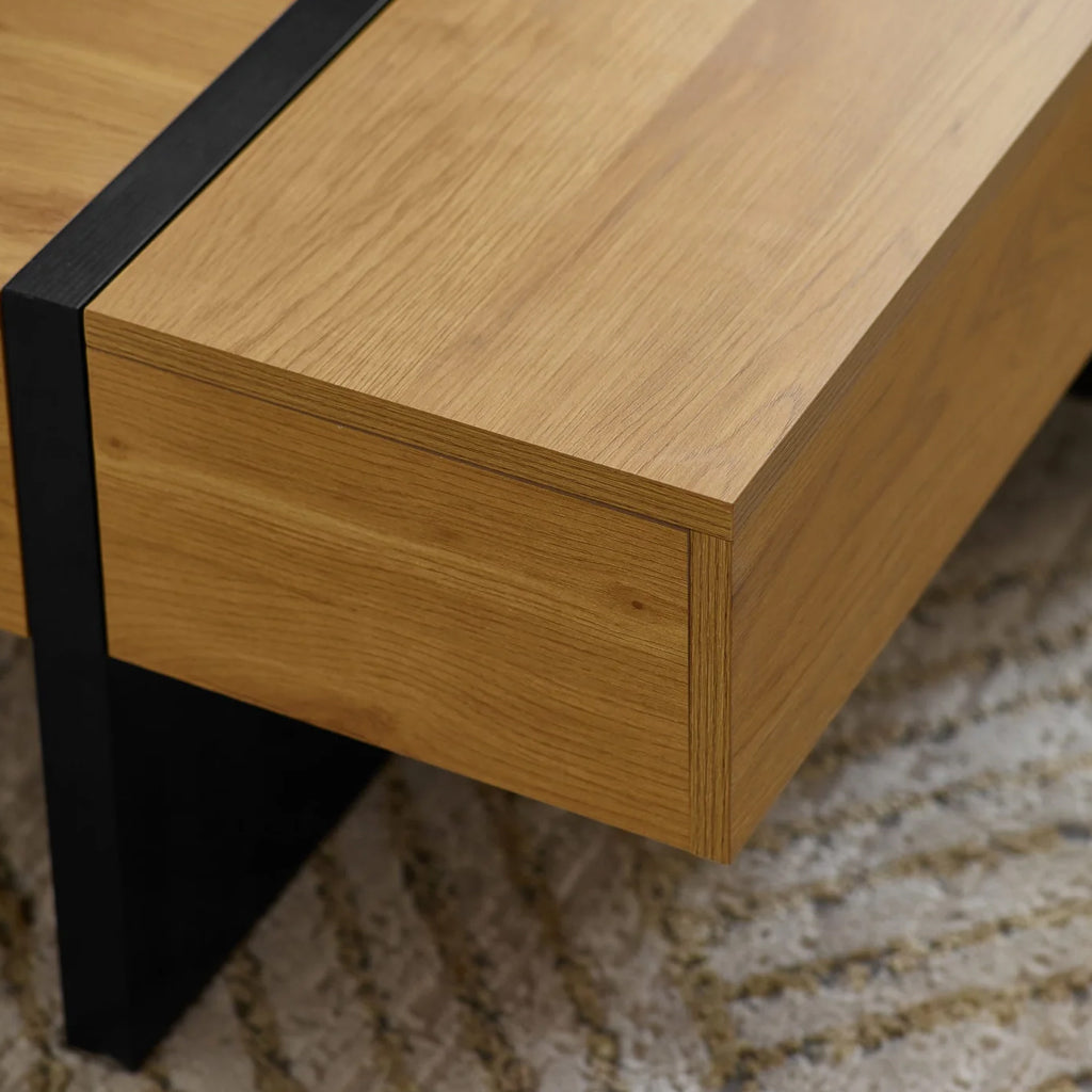 Wooden Coffee Table With Storage Square - Tahoe