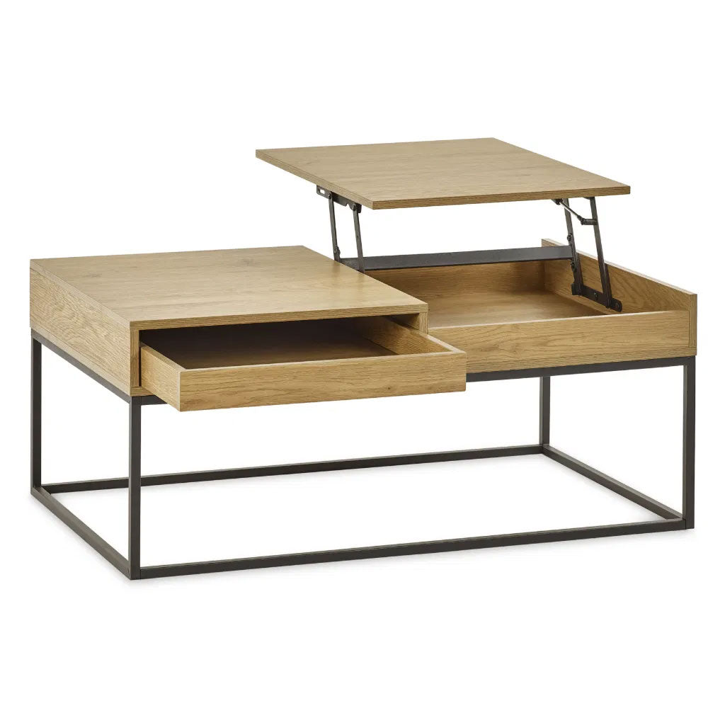 Wooden Coffee Table With 1 Drawer And Storage - Kade