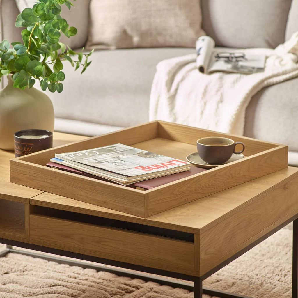 Wooden Coffee Table With 1 Drawer And Storage - Kade