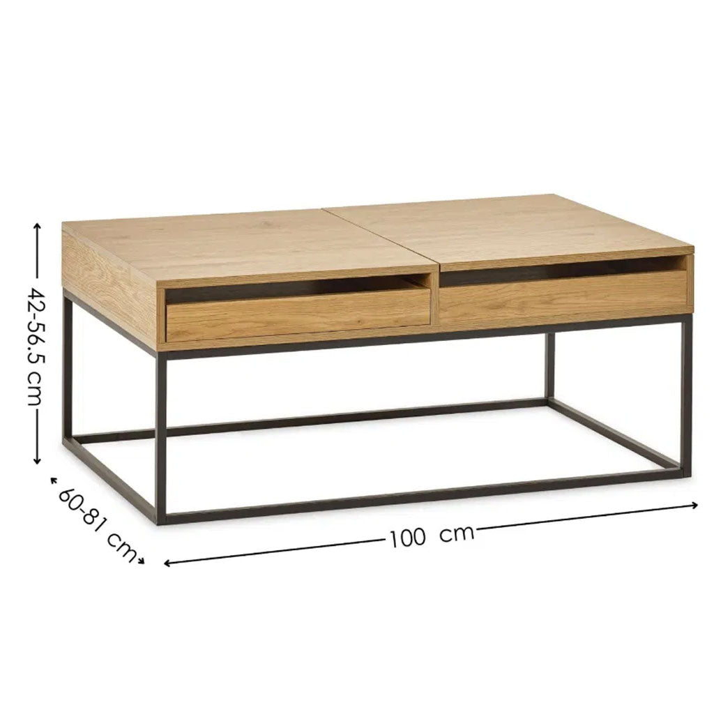 Wooden Coffee Table With 1 Drawer And Storage - Kade