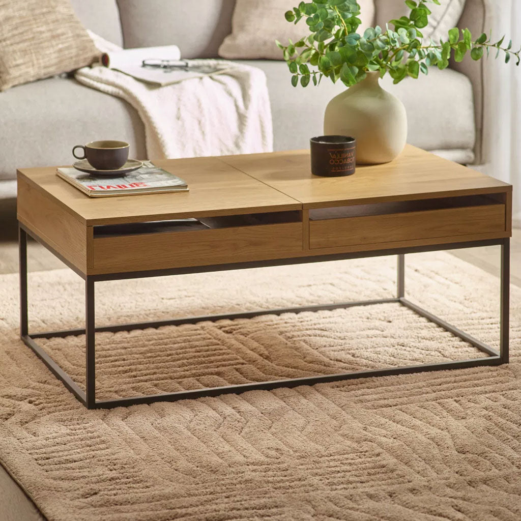 Wooden Coffee Table With 1 Drawer And Storage - Kade
