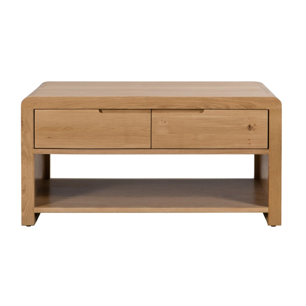 Wooden Coffee Table With 1 Drawer - Curve