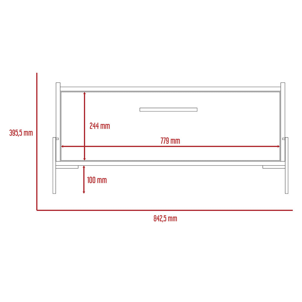 Wooden Coffee Table With 1 Flap Door - Harvard
