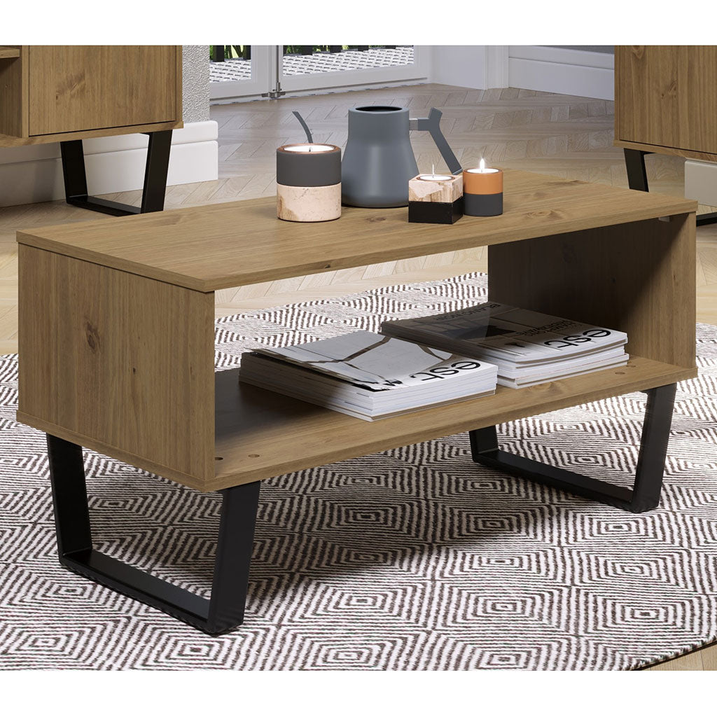 Wooden Coffee Table With 1 Shelf - Texas