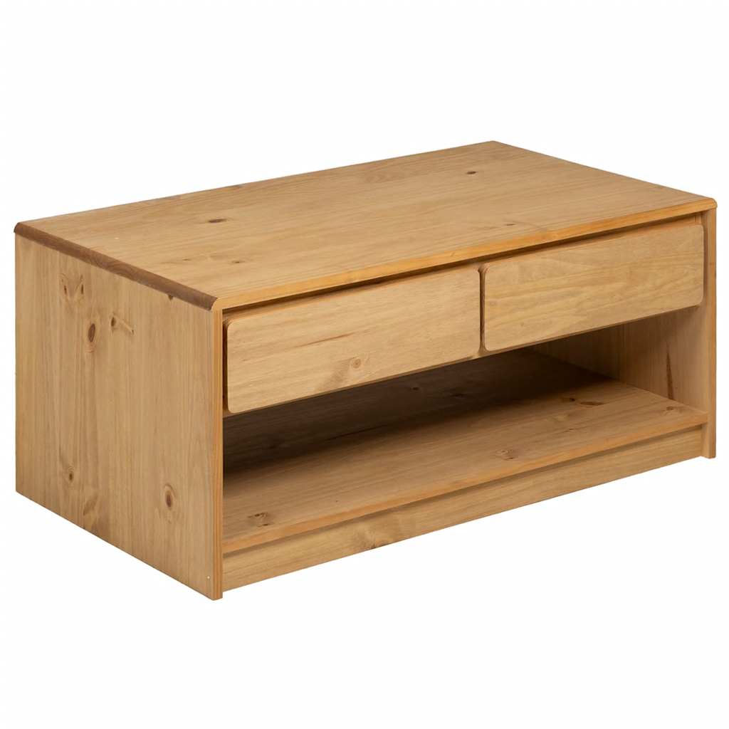 Wooden Coffee Table With 2 Drawers And 1 Shelf - Sauda
