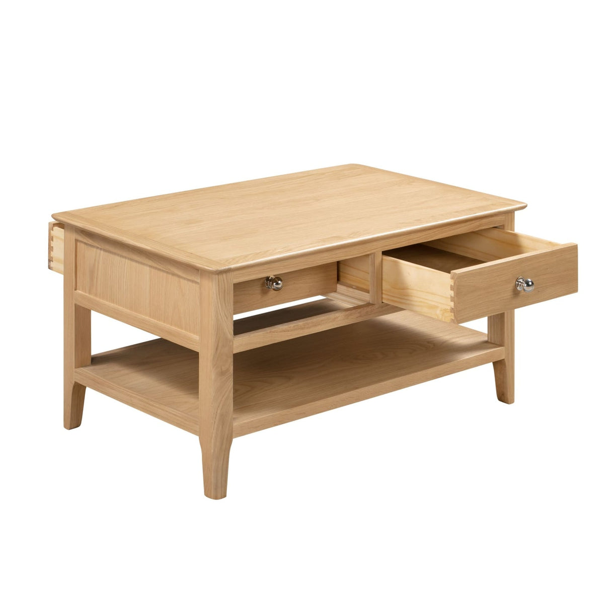 Wooden Coffee Table With 2 Drawers - Cotswold