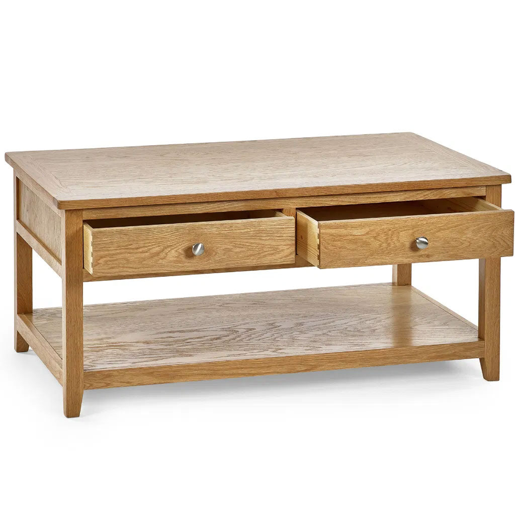 Wooden Coffee Table With 2 Drawers - Mallory