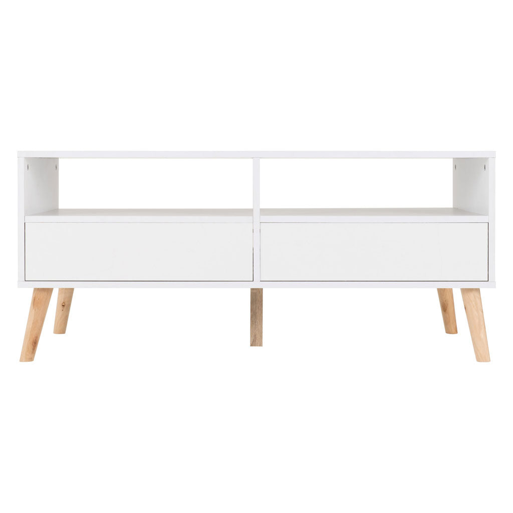 Wooden Coffee Table With 2 Drawers - Nordic