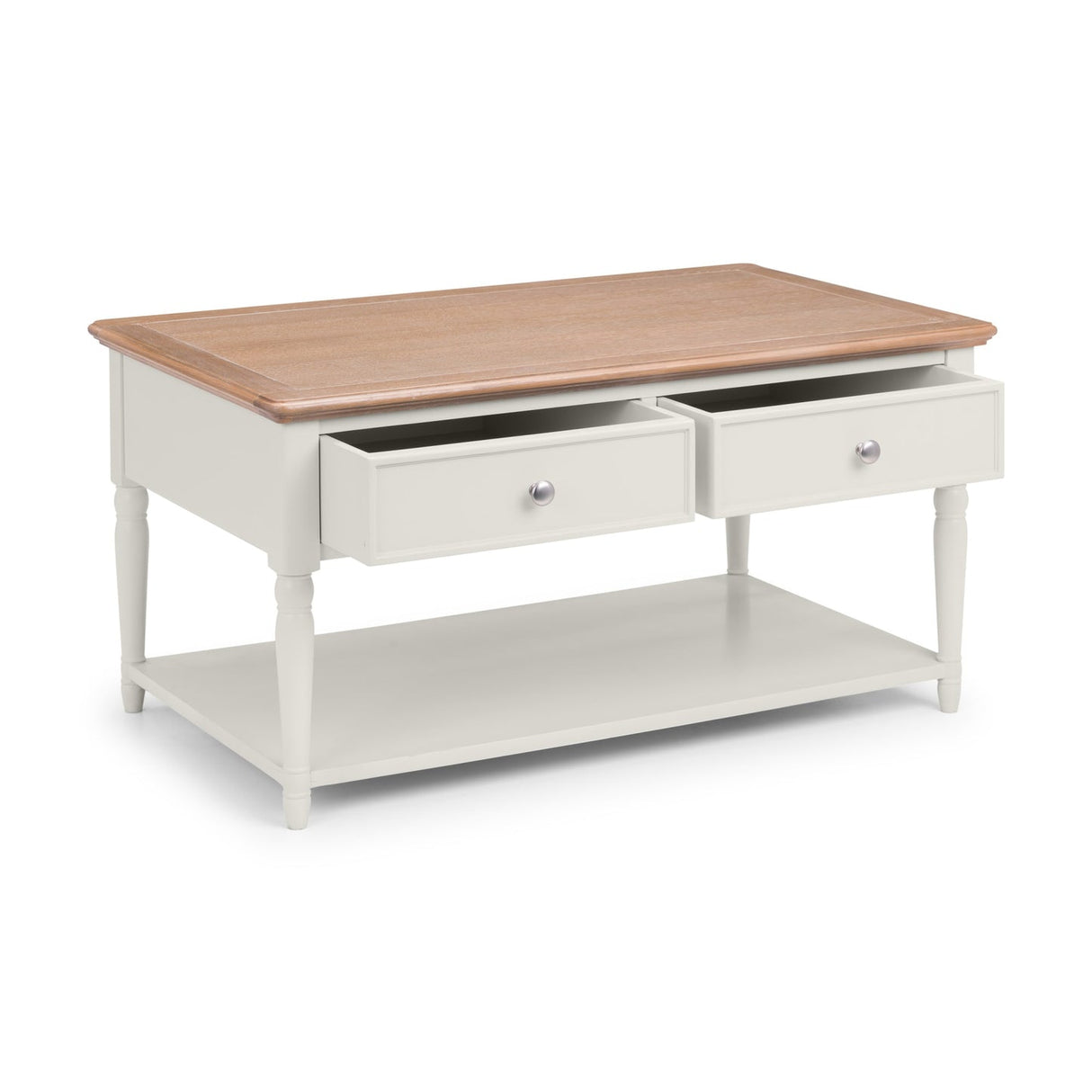Wooden Coffee Table With 2 Drawers - Provence