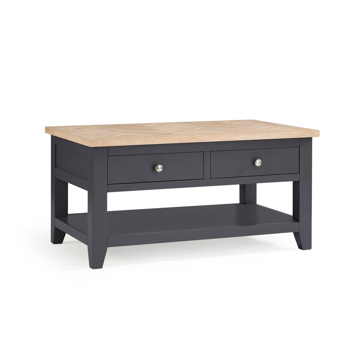 Wooden Coffee Table With 2 Drawers Rectangular - Bordeaux